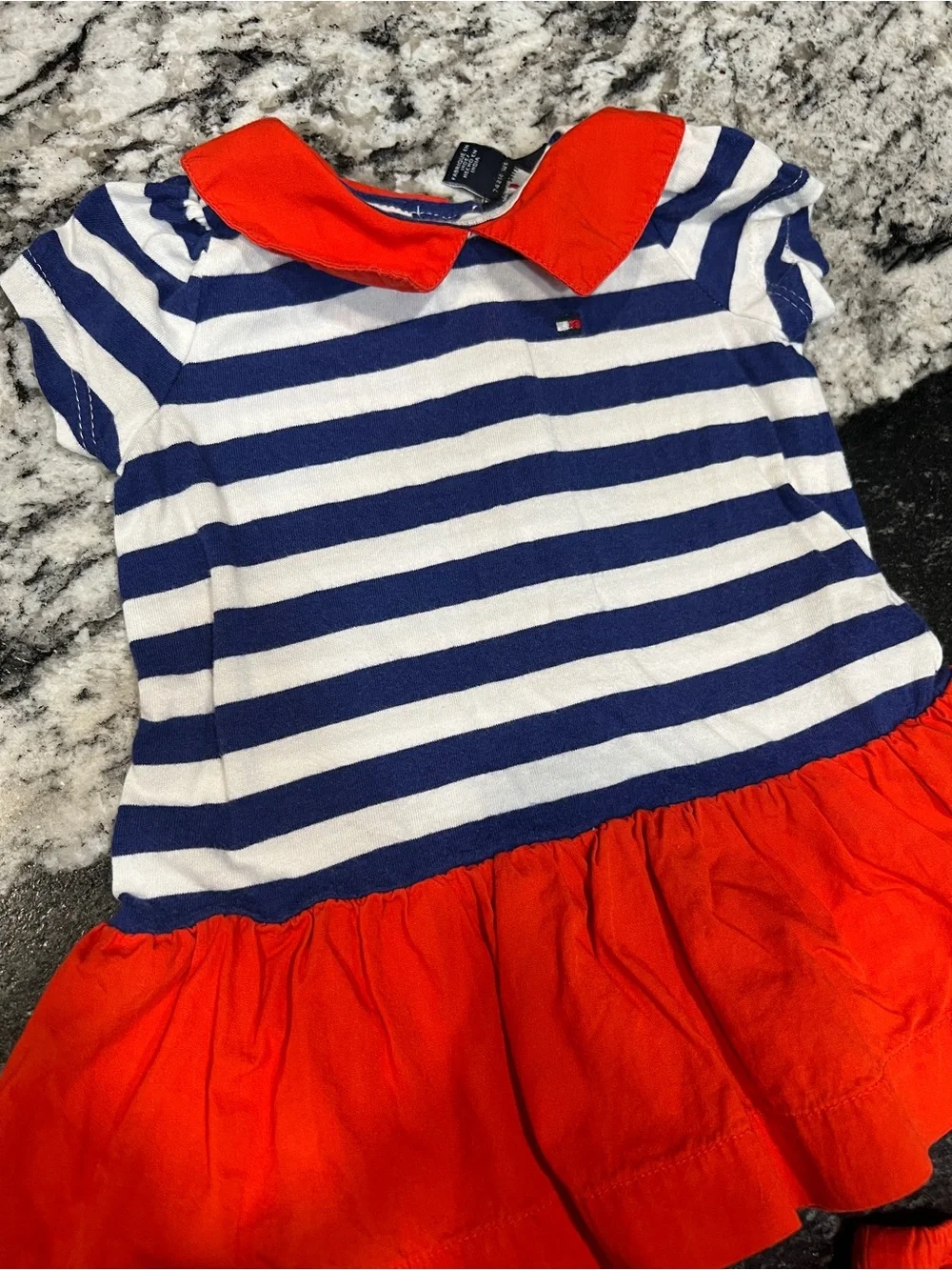 Tommy Hilfiger Baby Girl Nautical Stripe Dress & Bloomers Set | 3-6 Months